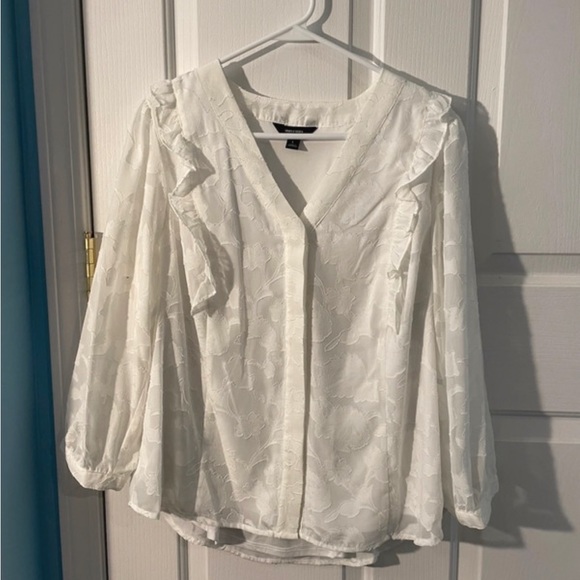 Simply Vera White Flowery Shirt - Picture 1 of 3